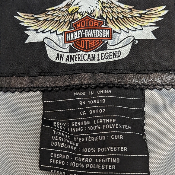Harley Davidson Leather Jacket Studded Logo/Wings on Back & Sleeves NWOT - Picture 12 of 15